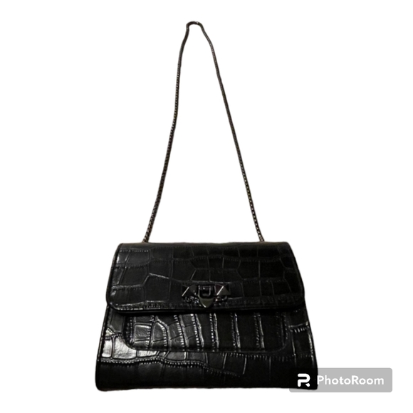 Mini Croc Embossed Chain Crossbody Shoulder Bag - Picture 11 of 12